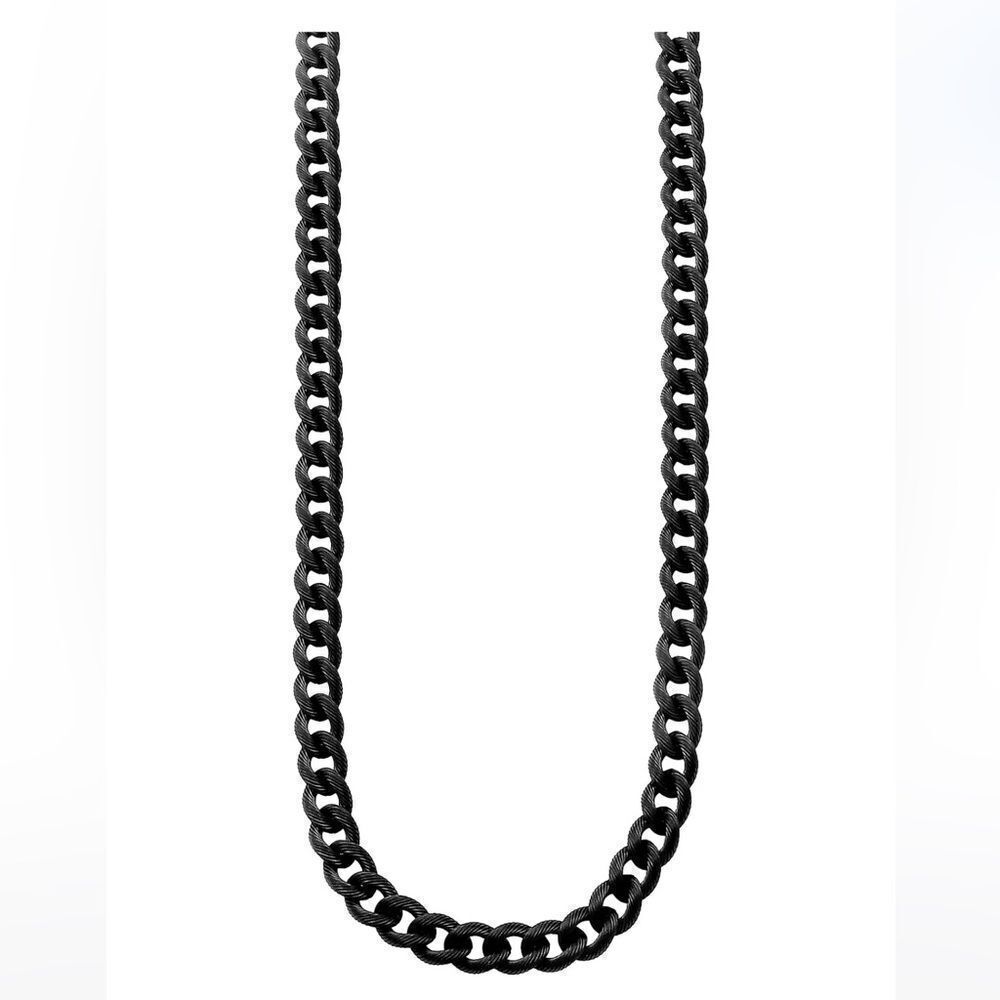 NWT SUTTON BY RHONA SUTTONSutton Stainless Steel Black Curb Link Chain Necklace